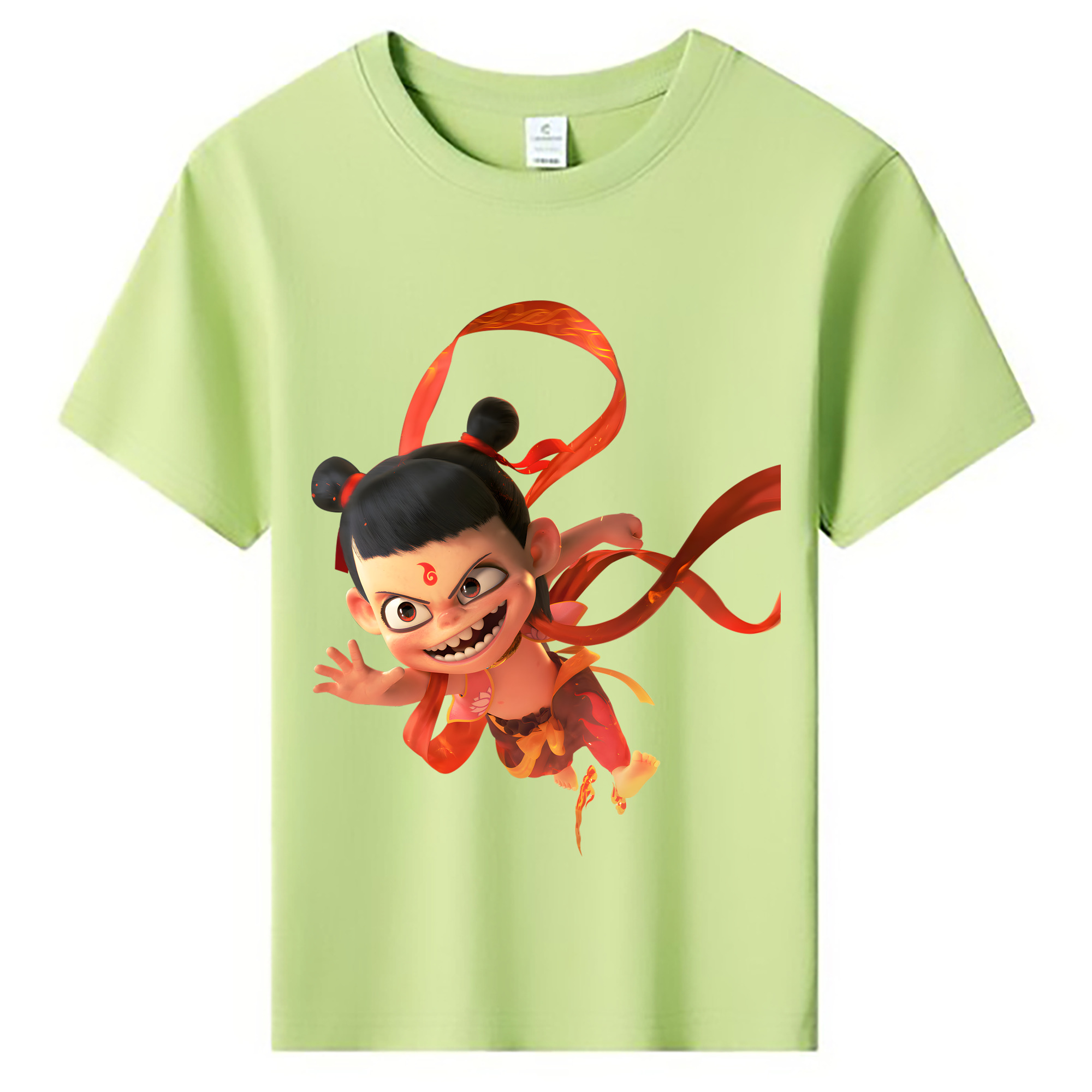 （画像用） Ne Zha 2 ナタ 魔童の大暴れ 綿100％キッズTシャツ（フロントプリント）